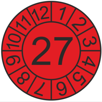 Jahreszahl - Etiketten "2027" auf Blatt